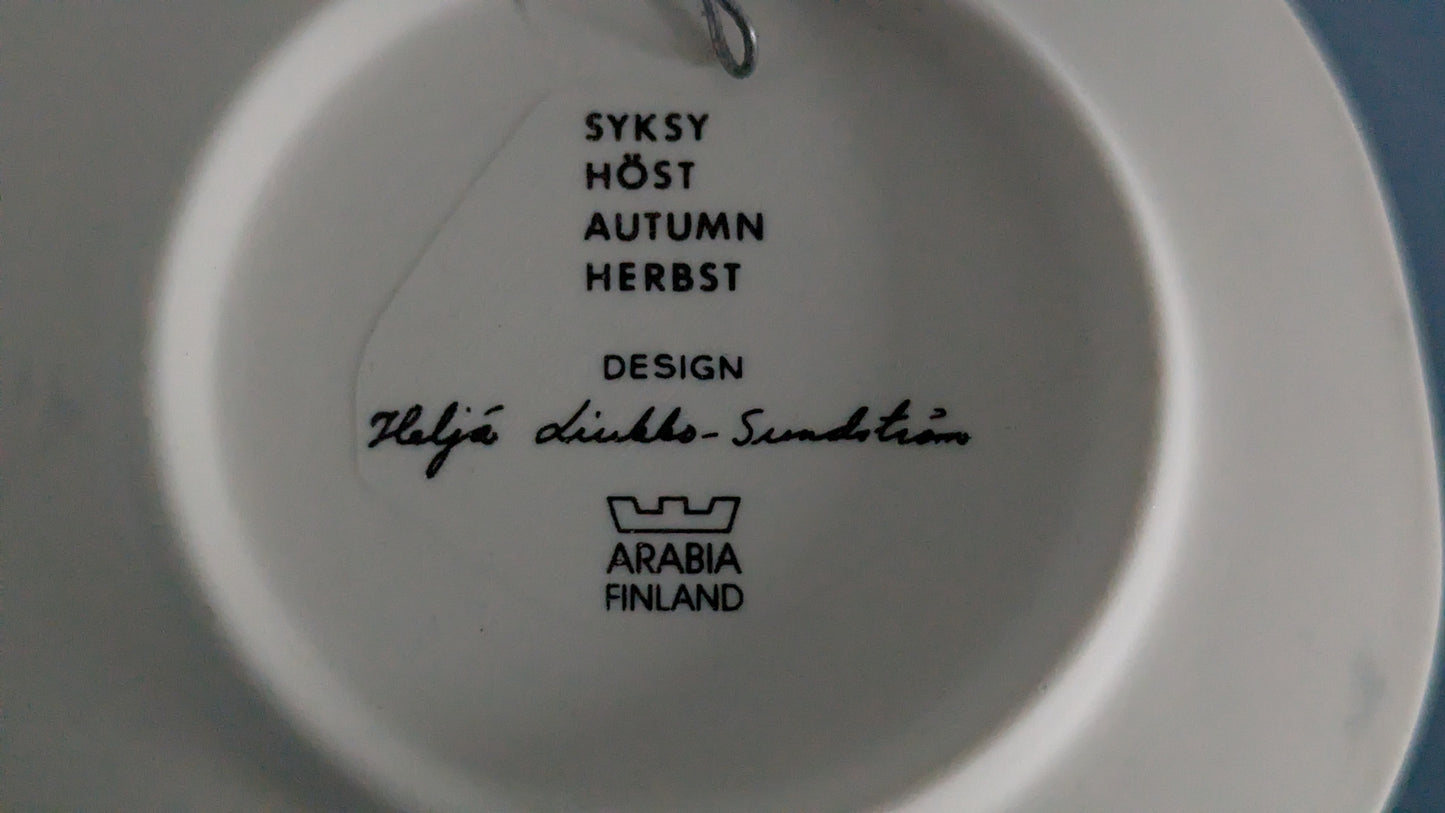 Arabia Syksy Seinälautanen (1985, Heljä Liukko-Sundström)