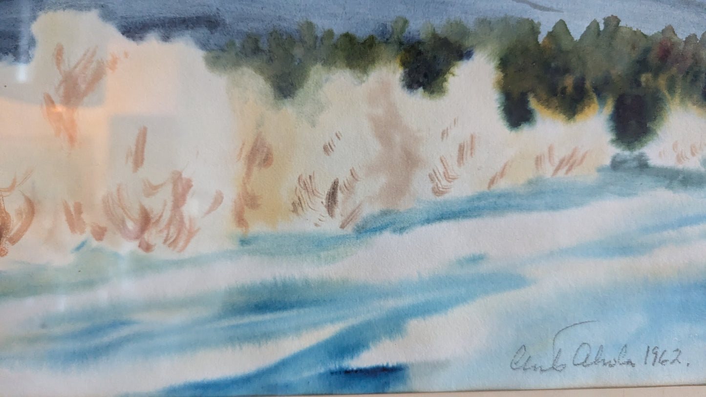 Esko Ahola - Signeerattu Akvarellimaalaus (1962)