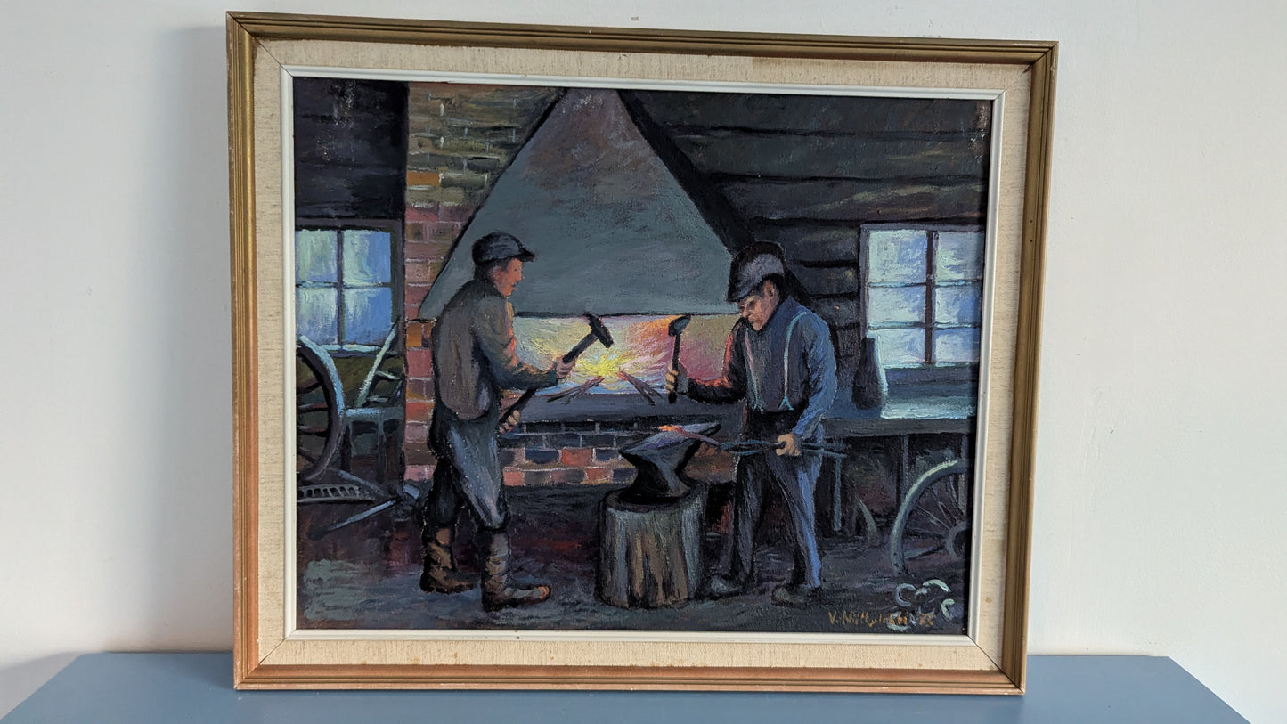 Väinö Niittylahti - Vanha Paja (Signeerattu Öljyvärimaalaus 1975)