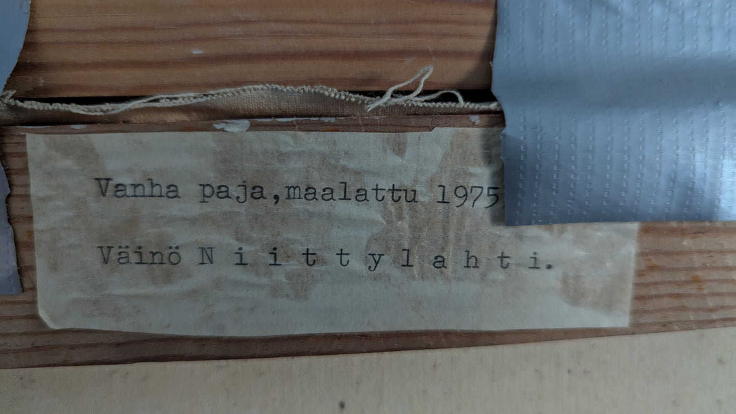 Väinö Niittylahti - Vanha Paja (Signeerattu Öljyvärimaalaus 1975)