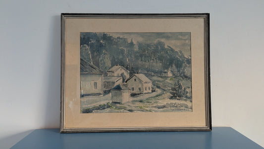 Signeerattu Akvarellimaalaus Vuodelta 1953