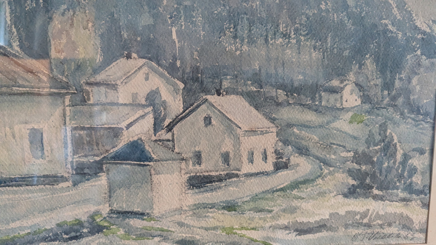 Signeerattu Akvarellimaalaus Vuodelta 1953