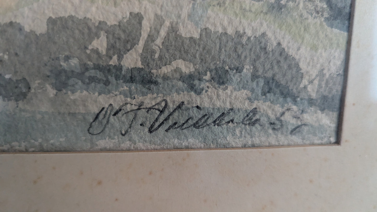 Signeerattu Akvarellimaalaus Vuodelta 1953
