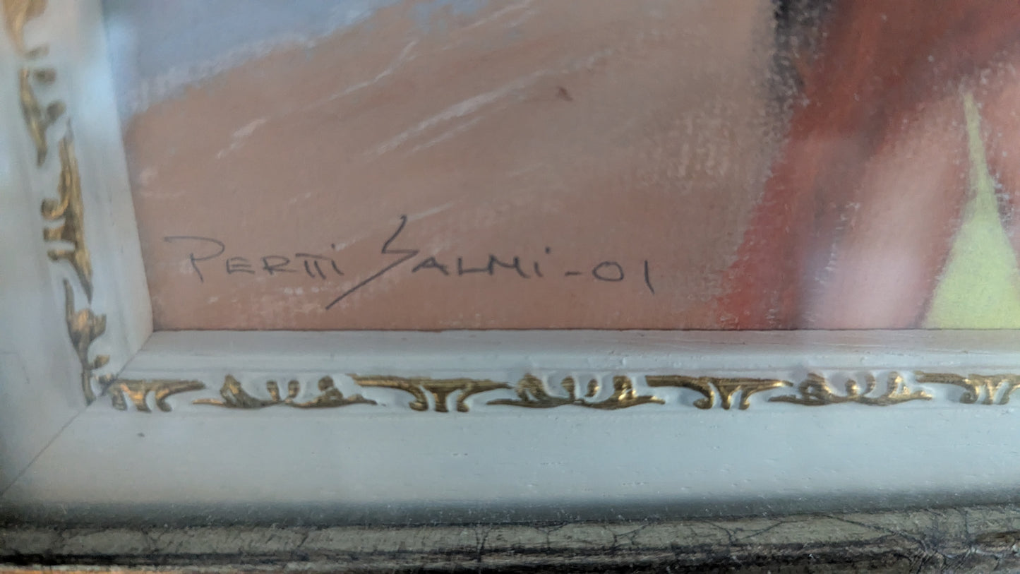 Pertti Salmi - Etelän Auringossa (Signeerattu Pastellimaalaus 2001)