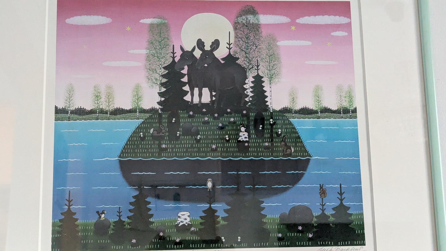 Anita Backlund - Hirvisaari (Signeerattu Grafiikka)