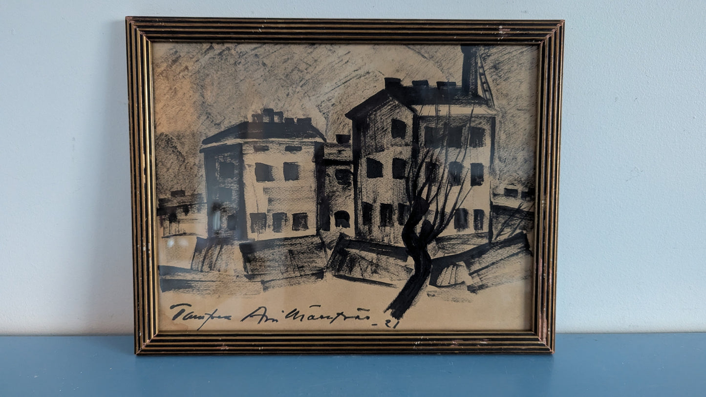 Arvi Mäenpää - Tampere (Signeerattu Tussityö 1921)