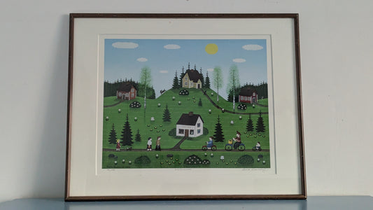 Anita Backlund - Kyläkauppa (Signeerattu Grafiikka 2009)