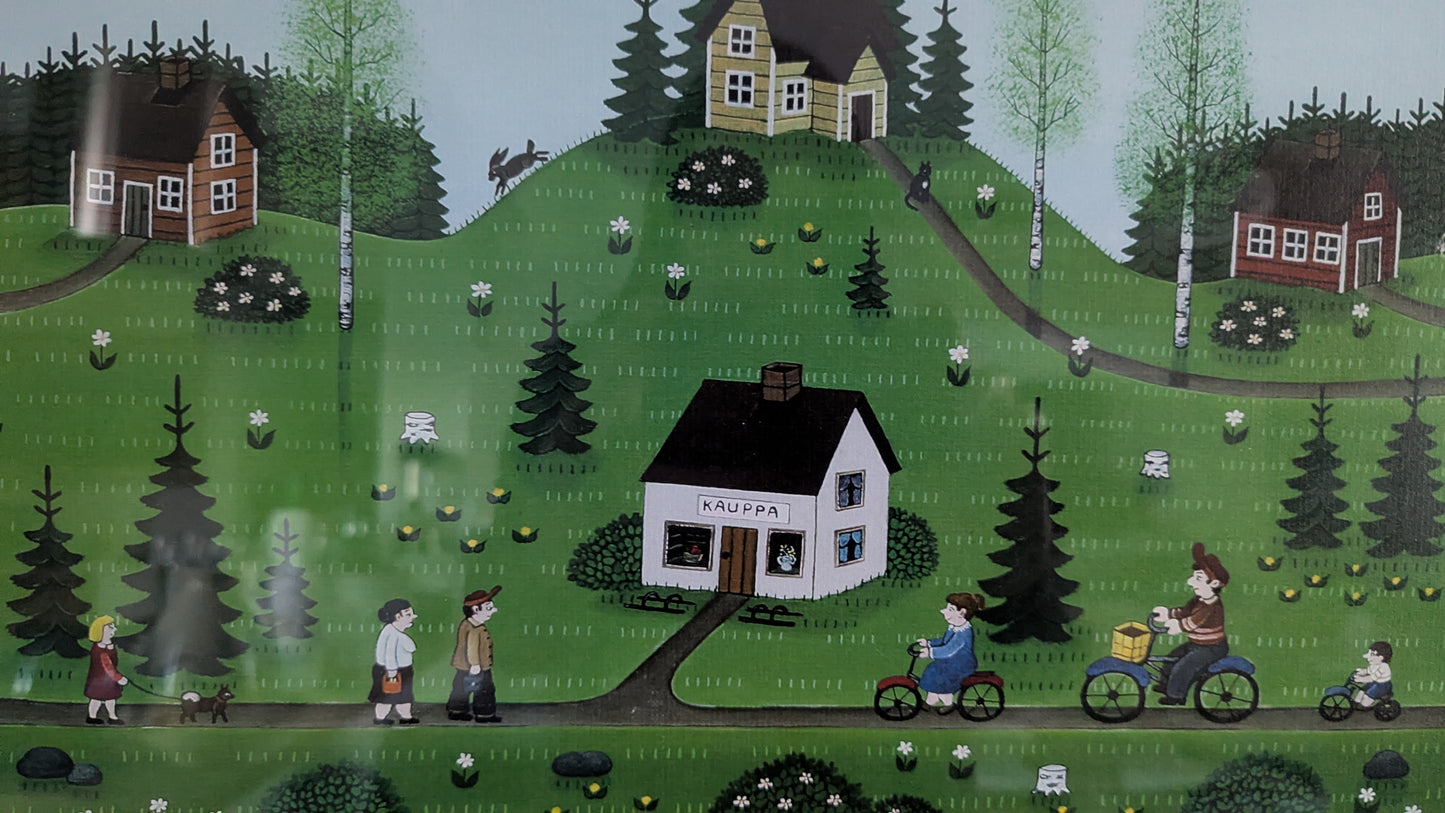 Anita Backlund - Kyläkauppa (Signeerattu Grafiikka 2009)