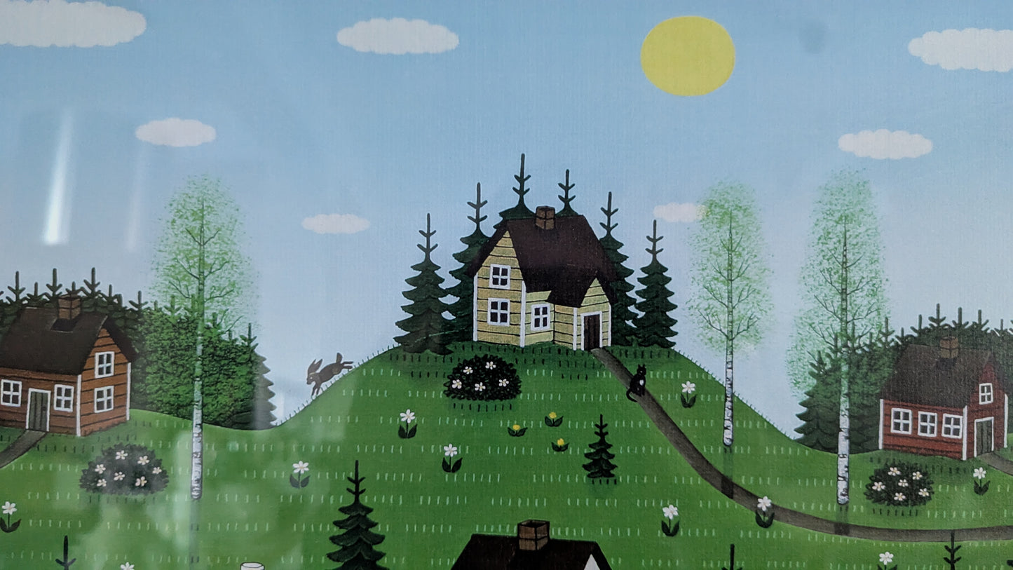 Anita Backlund - Kyläkauppa (Signeerattu Grafiikka 2009)