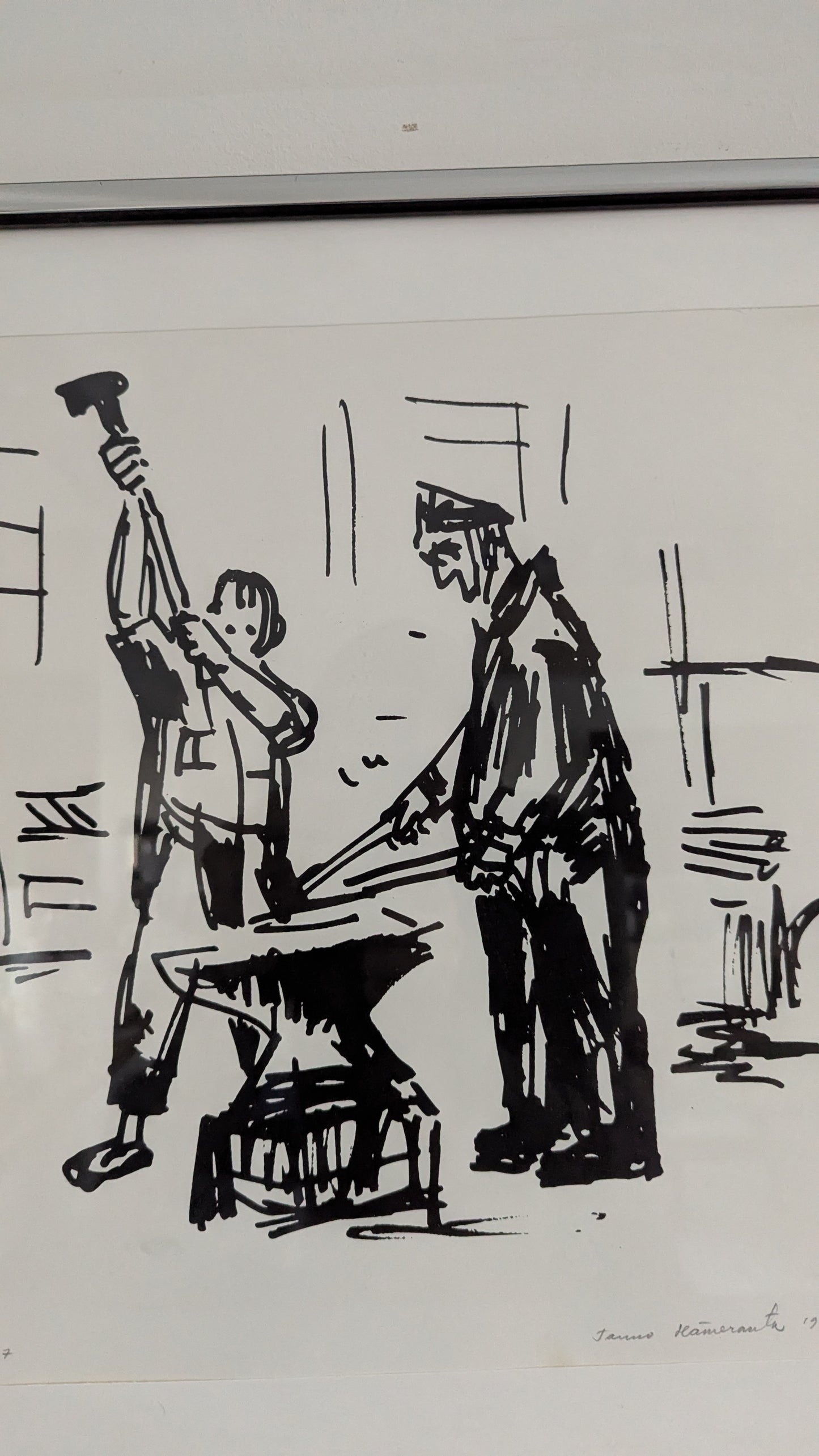 Tauno Hämeranta - Seppämestari ja Päällelyöjä (Signeerattu Serigrafia 1977)