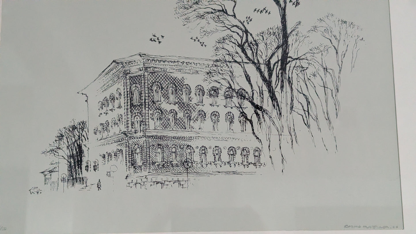 Raimo Huittinen - Porin Kaupungintalo (Signeerattu Grafiikka 1977)