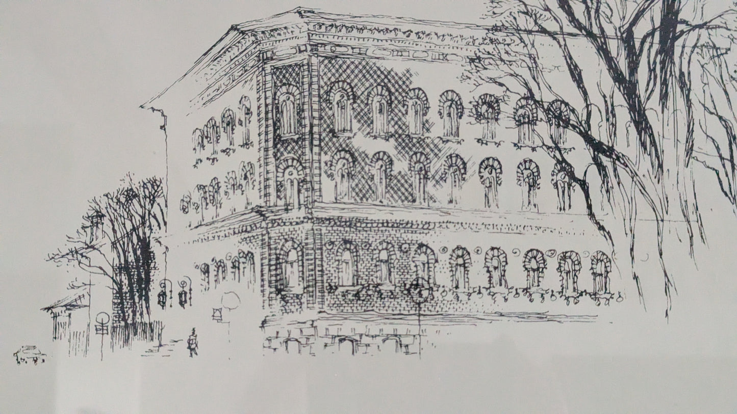 Raimo Huittinen - Porin Kaupungintalo (Signeerattu Grafiikka 1977)