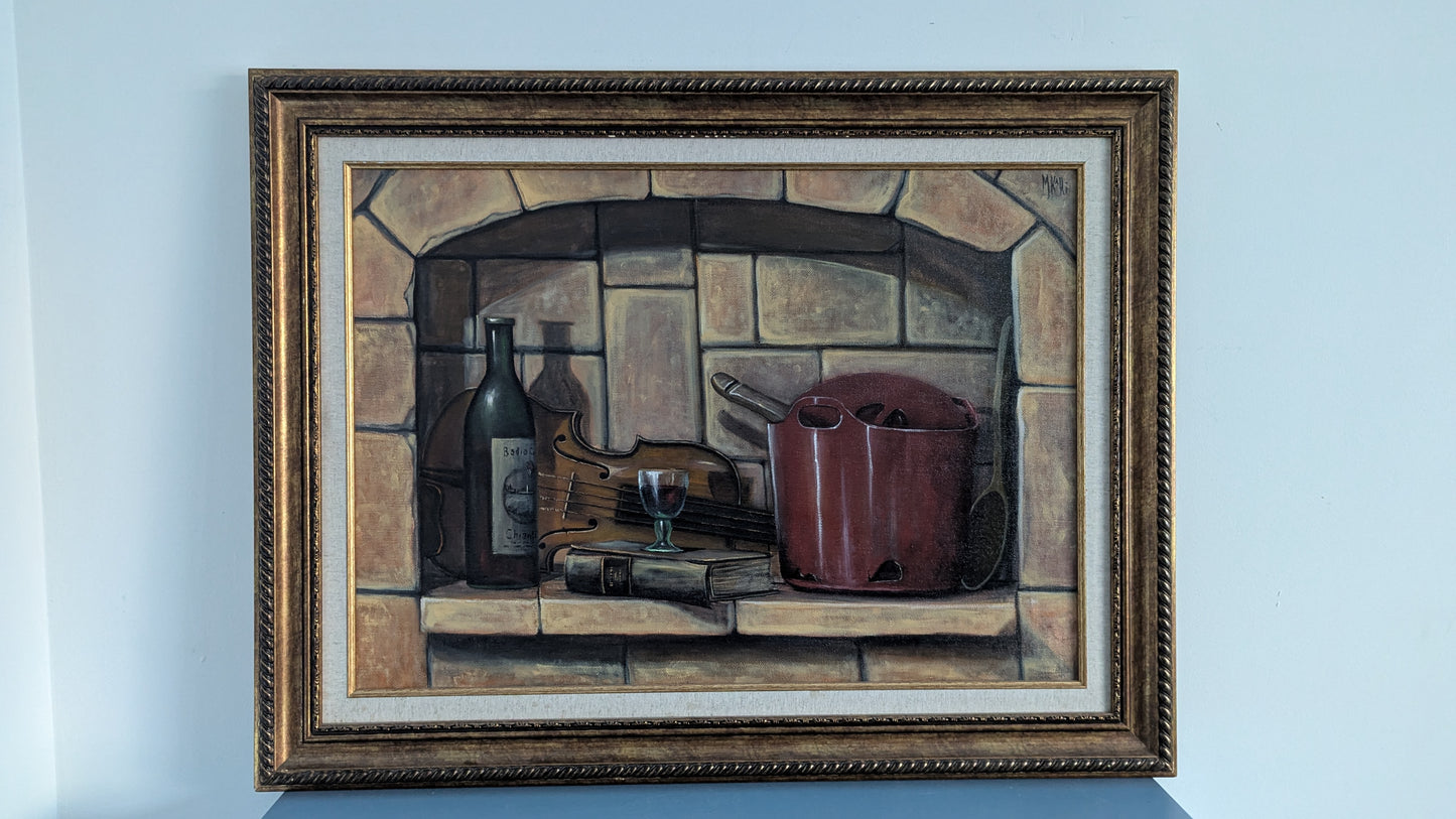 Mika Kari - Soittajan Kattila (Signeerattu Öljyvärimaalaus)