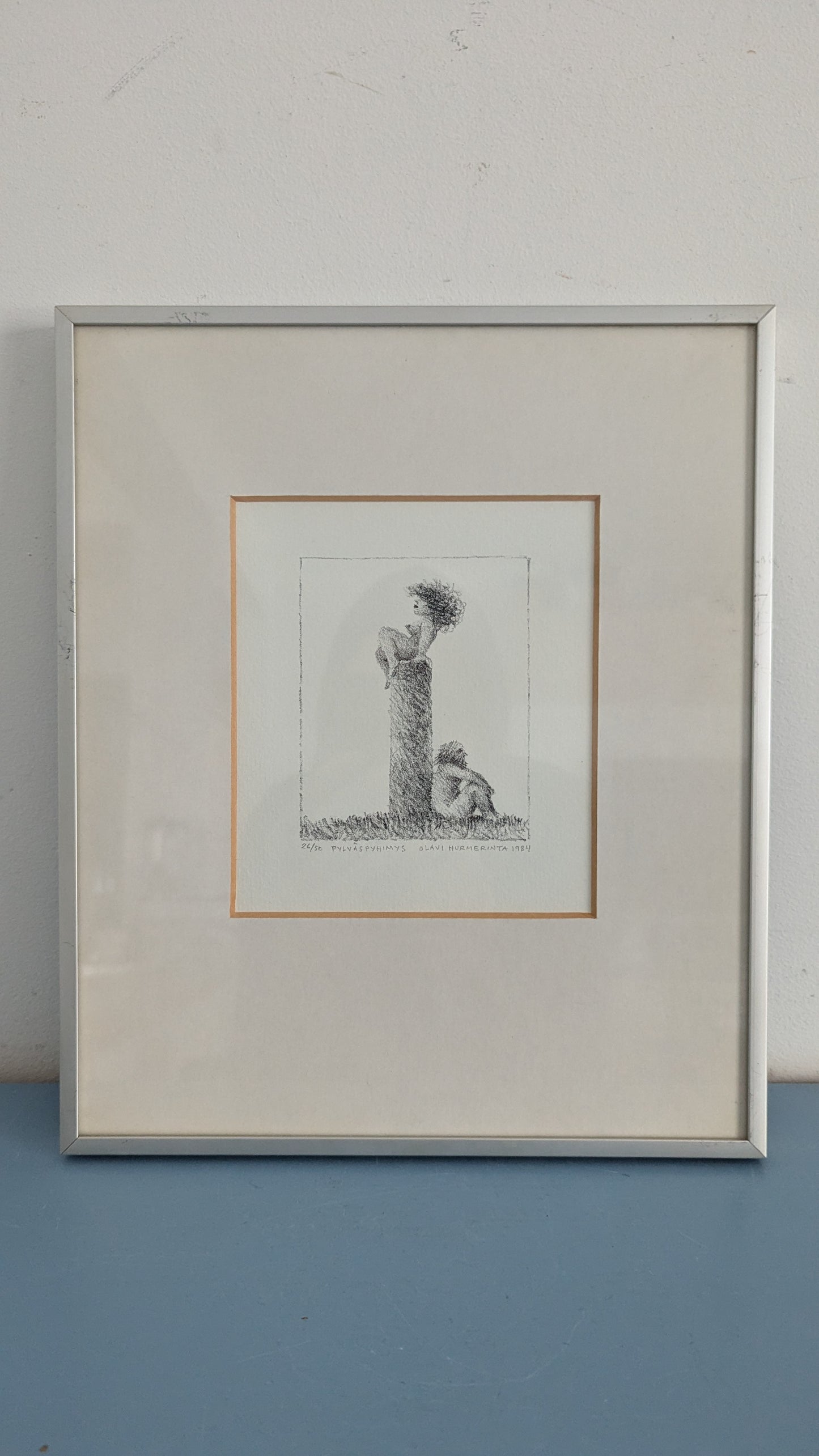 Olavi Hurmerinta - Pylväspyhimys (Signeerattu Litografia 1984)