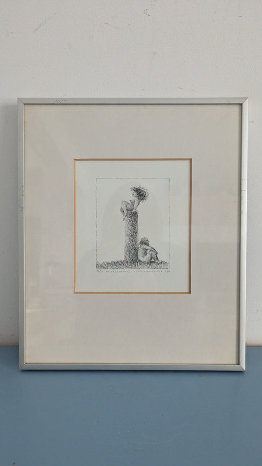 Olavi Hurmerinta - Pylväspyhimys (Signeerattu Litografia 1984)