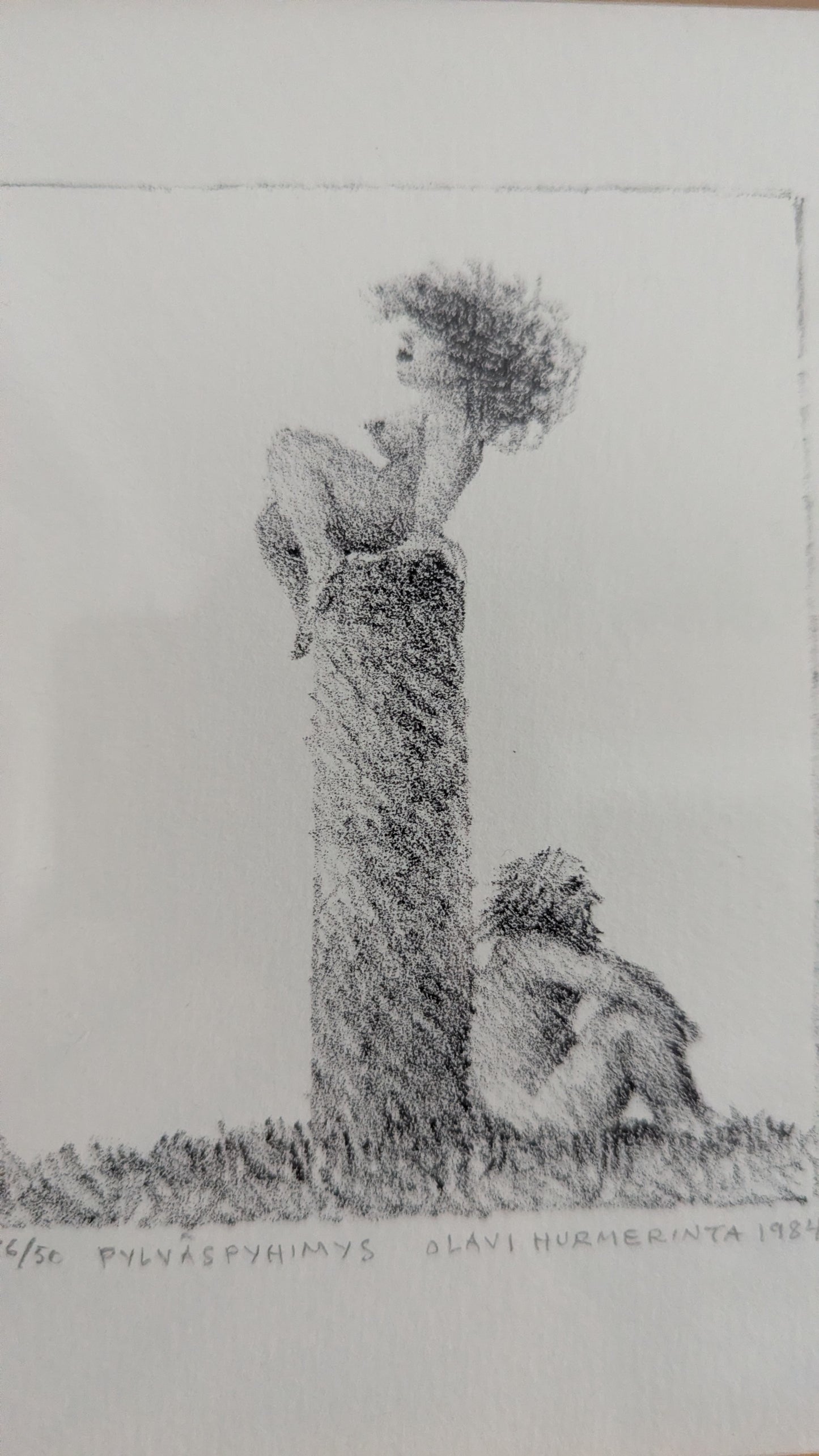 Olavi Hurmerinta - Pylväspyhimys (Signeerattu Litografia 1984)