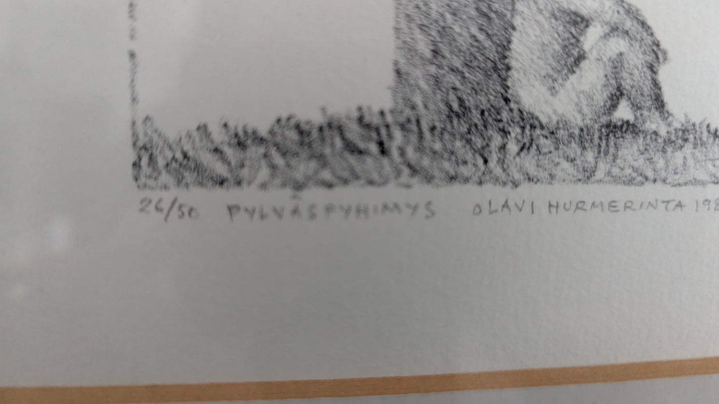 Olavi Hurmerinta - Pylväspyhimys (Signeerattu Litografia 1984)