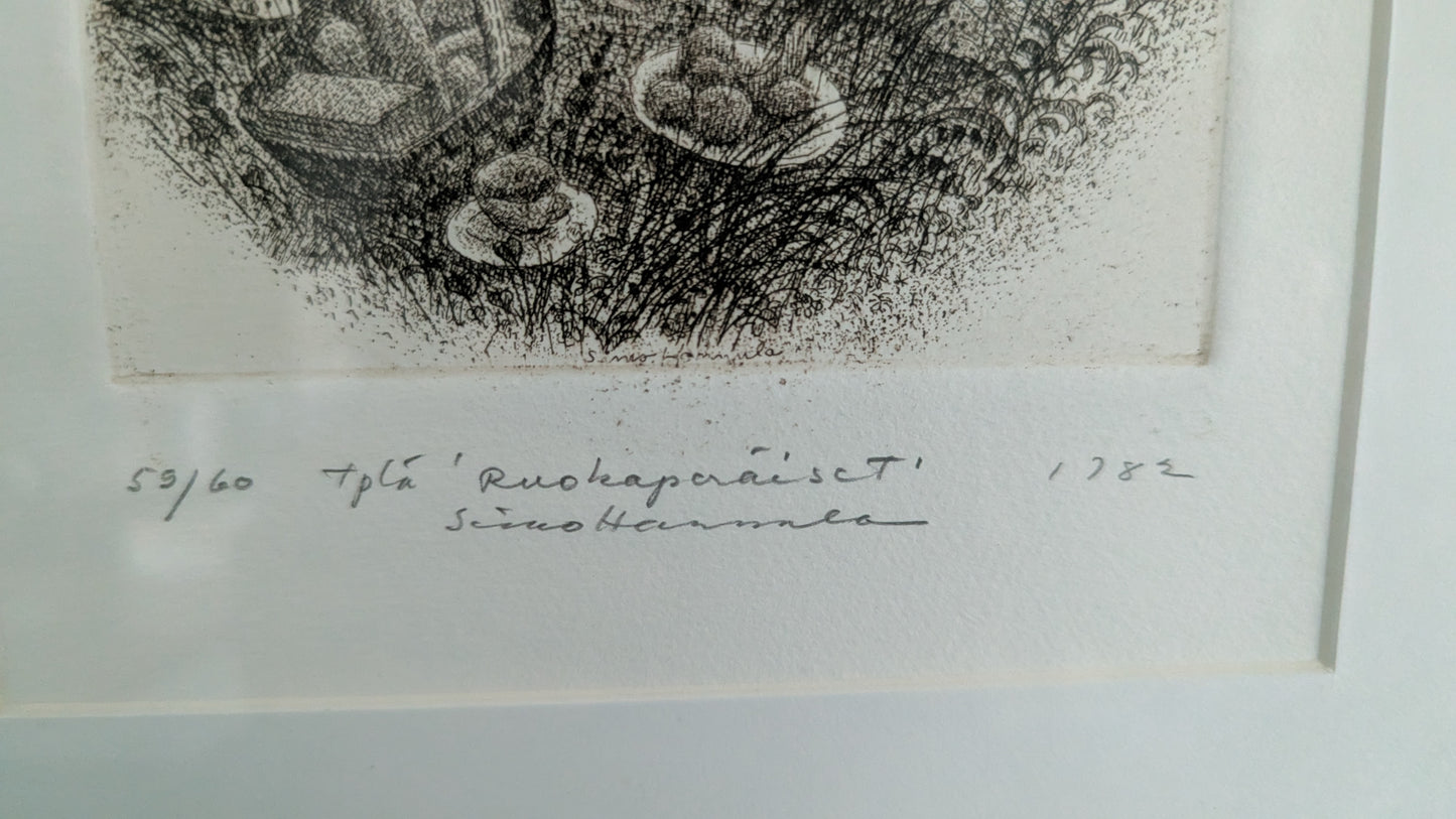Simo Hannula - Ruokaperäiset (Signeerattu Etsaus 1982, 59/60)