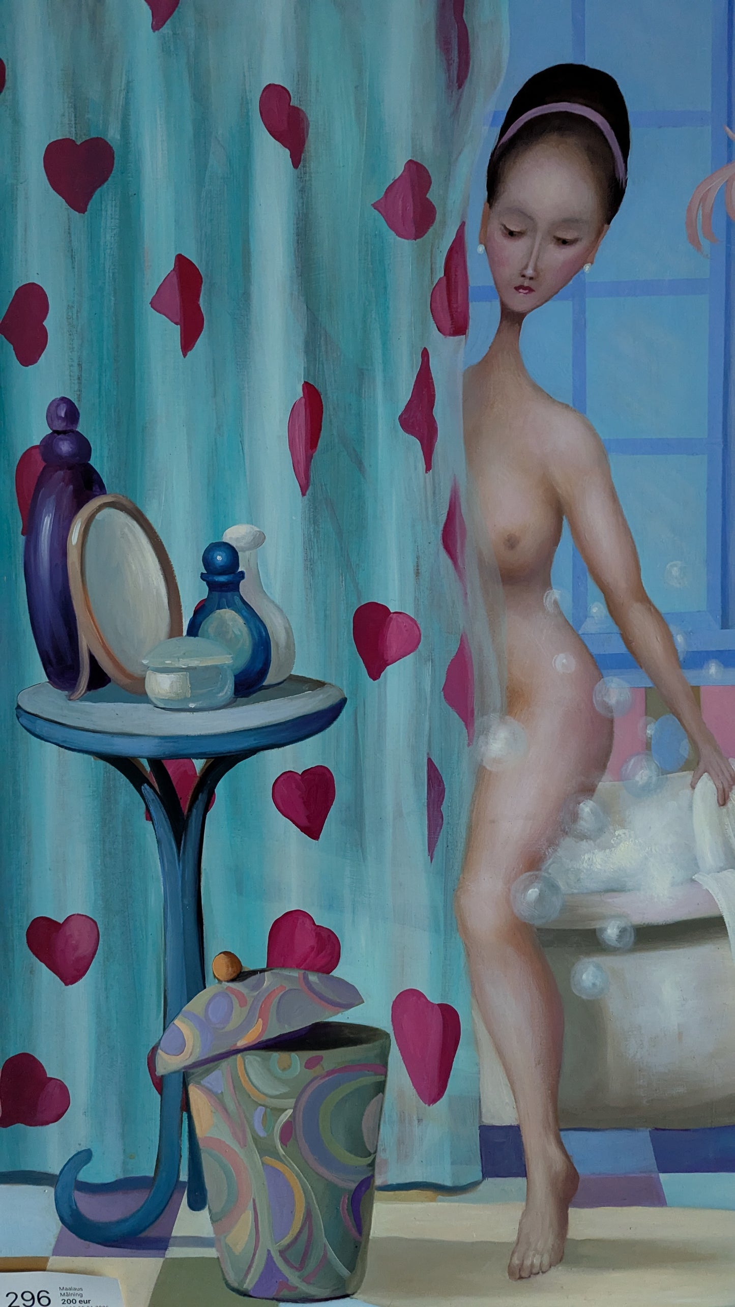 Signeerattu Öljyvärimaalaus (ISO, Korkeus: 94cm, Leveys: 75cm)