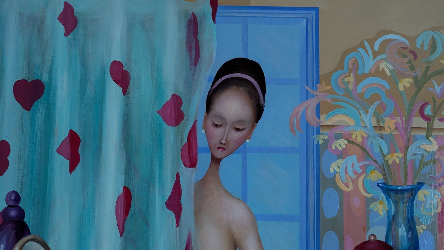 Signeerattu Öljyvärimaalaus (ISO, Korkeus: 94cm, Leveys: 75cm)