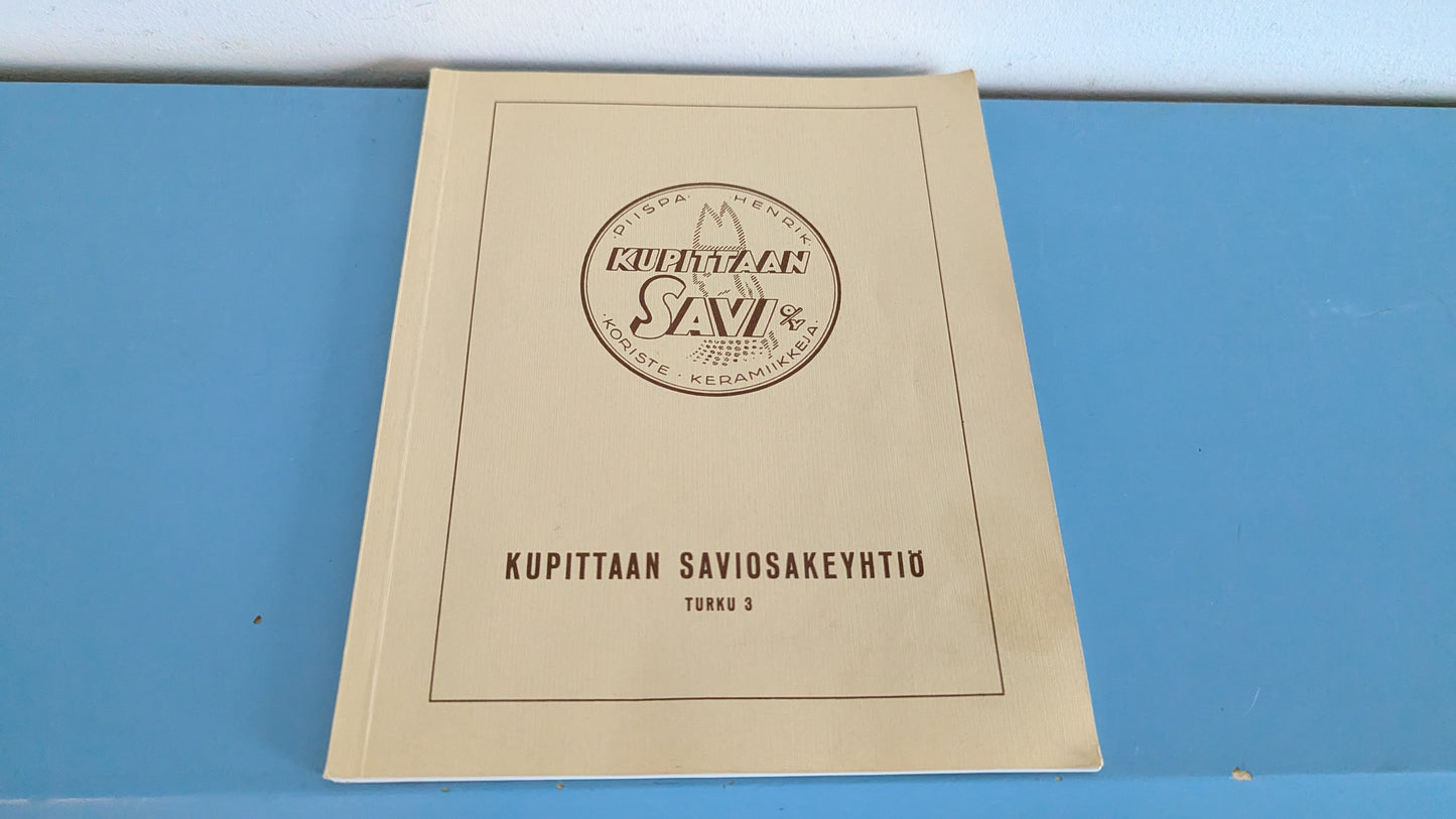 Kupittaan Savi Kuvasto Keramiikkavalmisteista 1941 Näköispainos