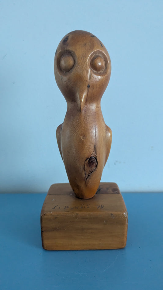 Sakari Pykäkä - Puuveistos / Pöllö (Signeerattu, 1978)