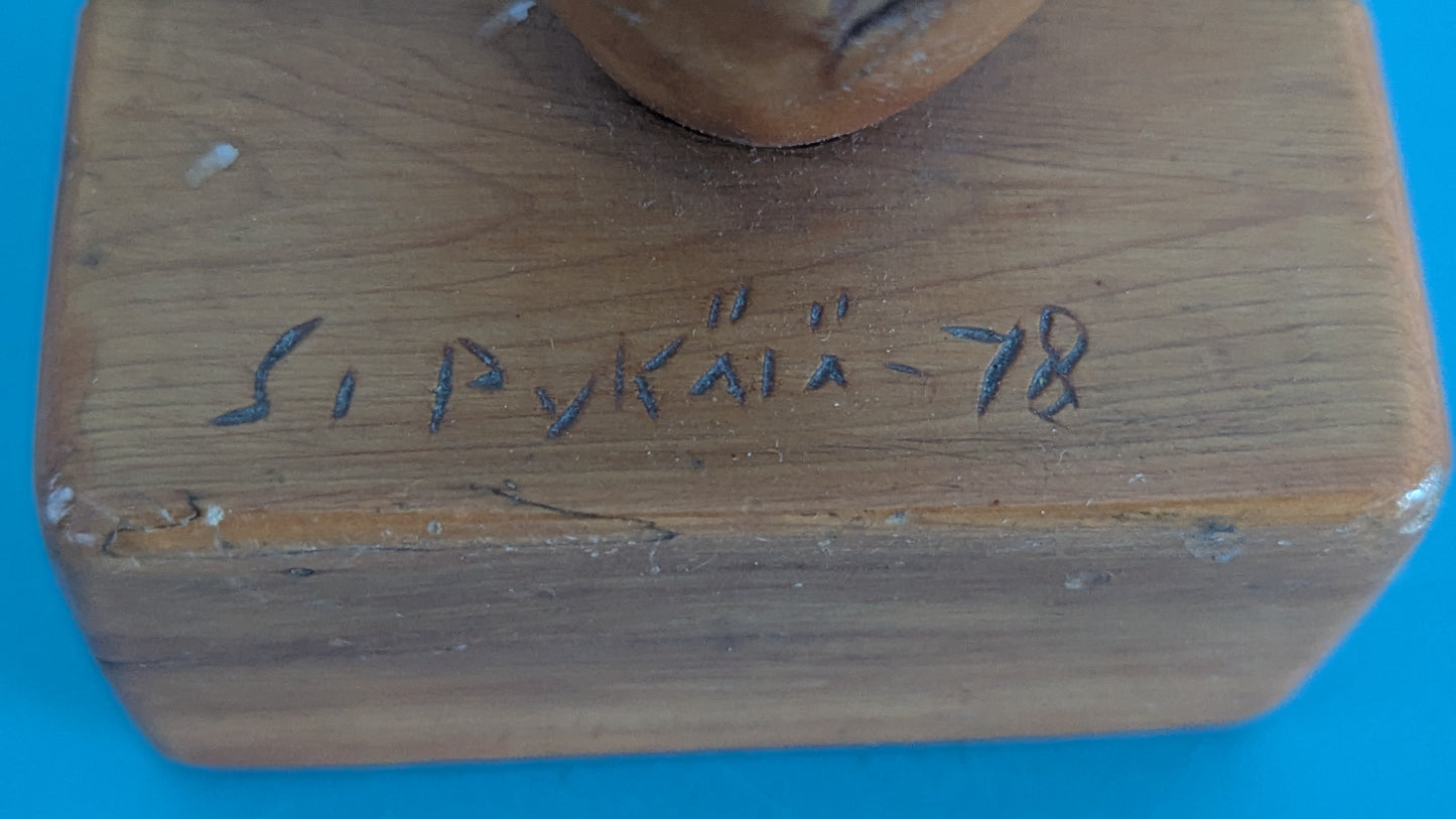 Sakari Pykäkä - Puuveistos / Pöllö (Signeerattu, 1978)