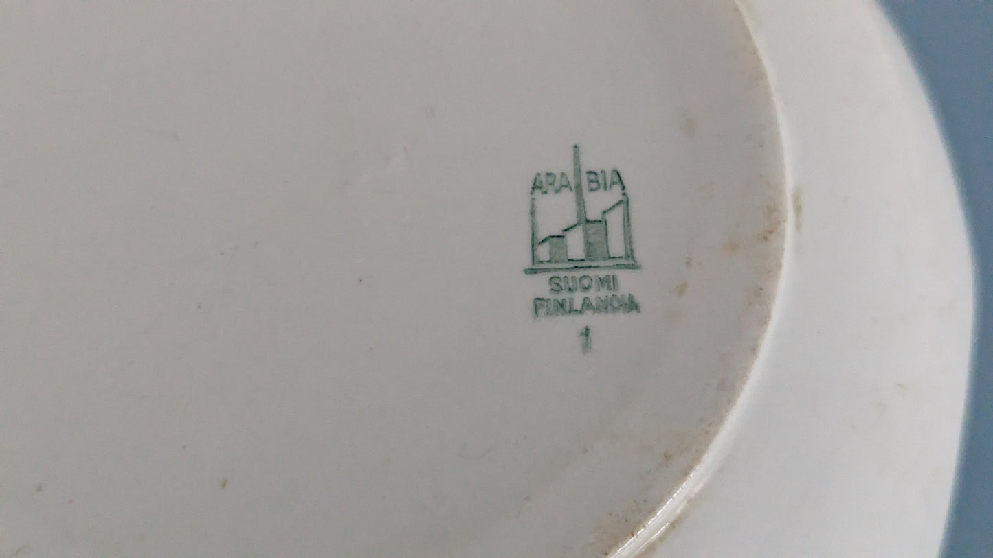 Arabia M-Mallin Punaraita Tarjoilukulho (1936-1941, Gustaf Stark)