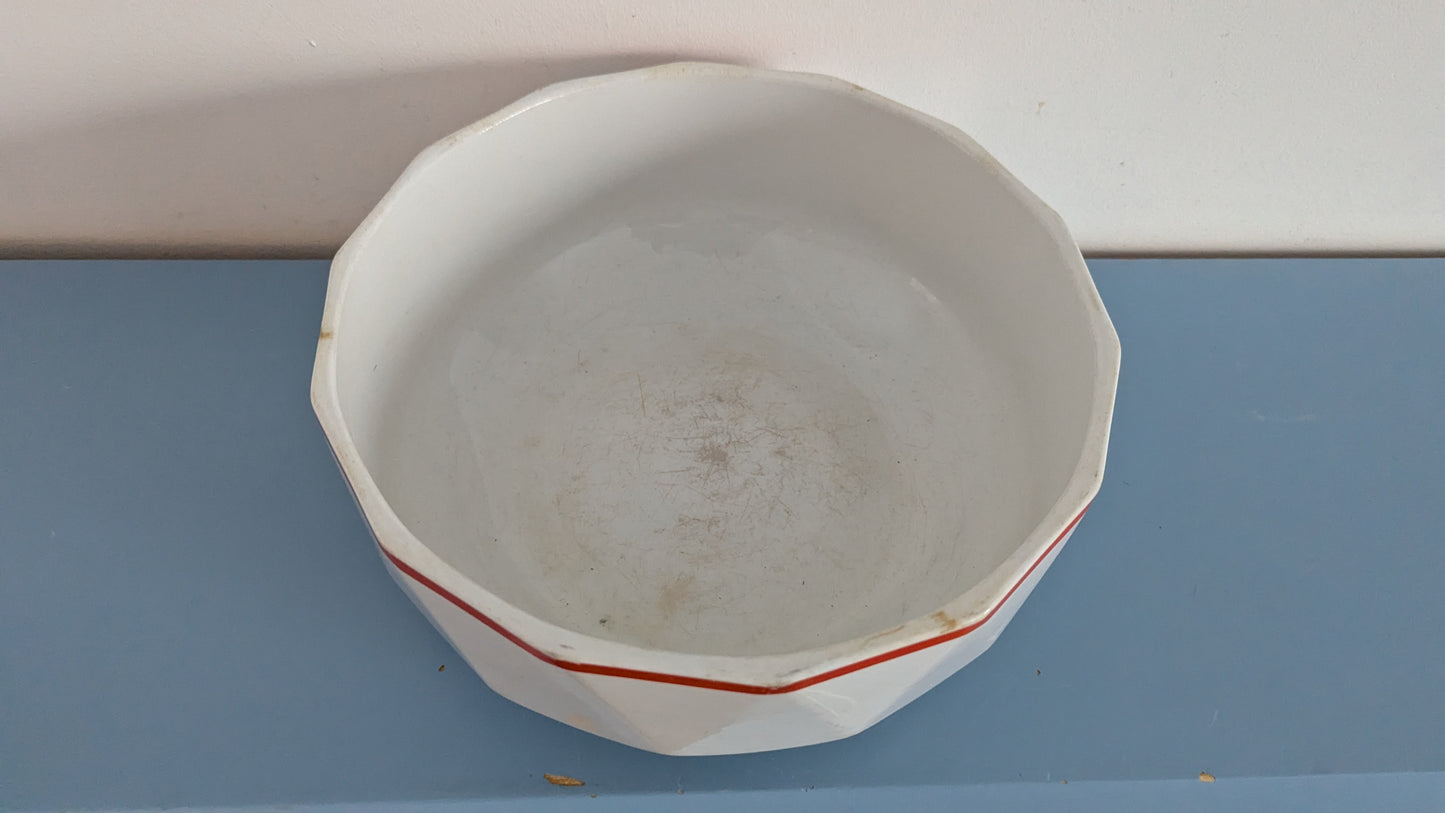 Arabia M-Mallin Punaraita Tarjoilukulho (1936-1941, Gustaf Stark)