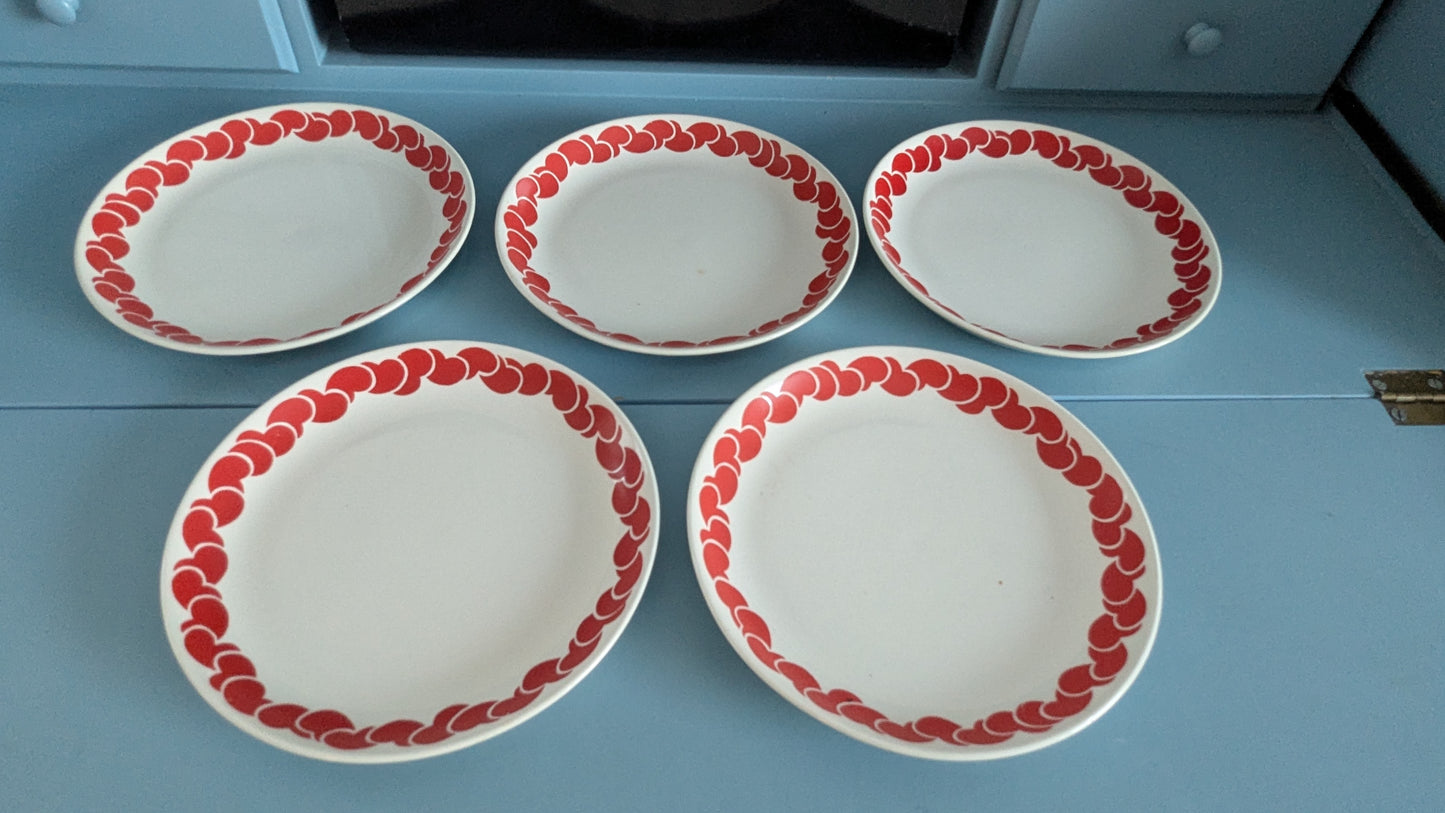 Arabia Pilvi Leivoslautanen / Leipälautanen (5kpl, 1970-luvun Alku, Inkeri Leivo)