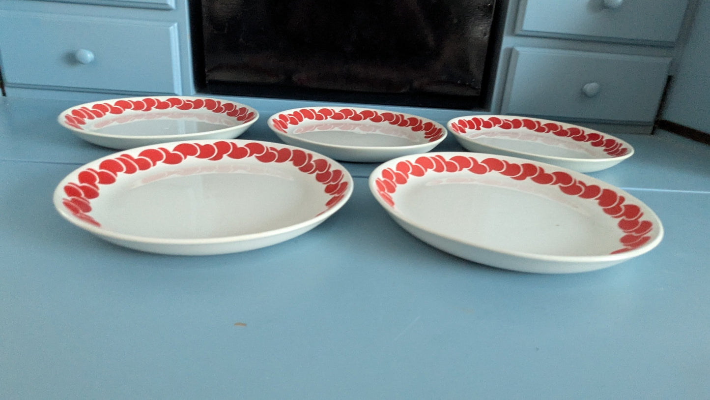 Arabia Pilvi Leivoslautanen / Leipälautanen (5kpl, 1970-luvun Alku, Inkeri Leivo)