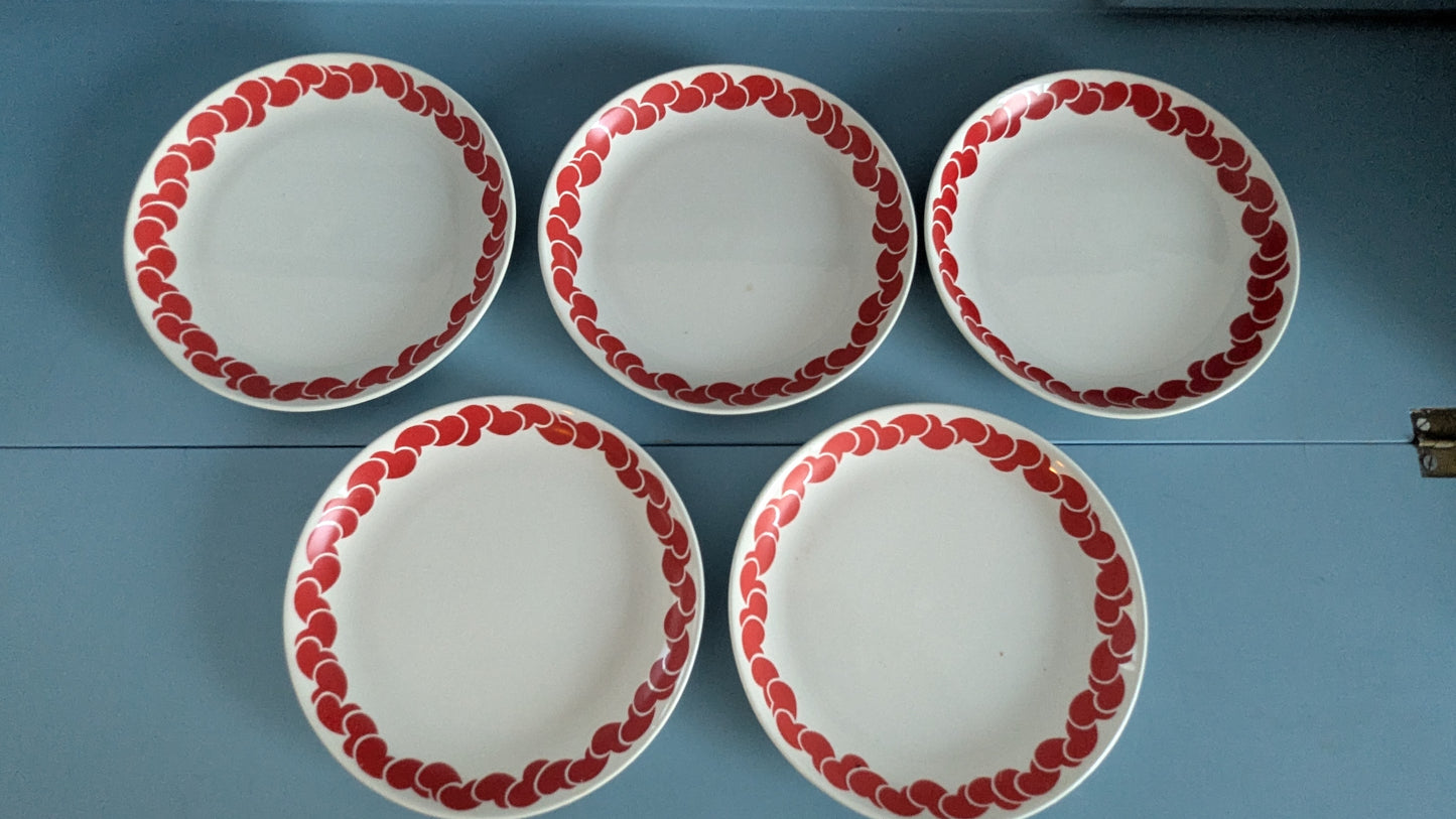 Arabia Pilvi Leivoslautanen / Leipälautanen (5kpl, 1970-luvun Alku, Inkeri Leivo)