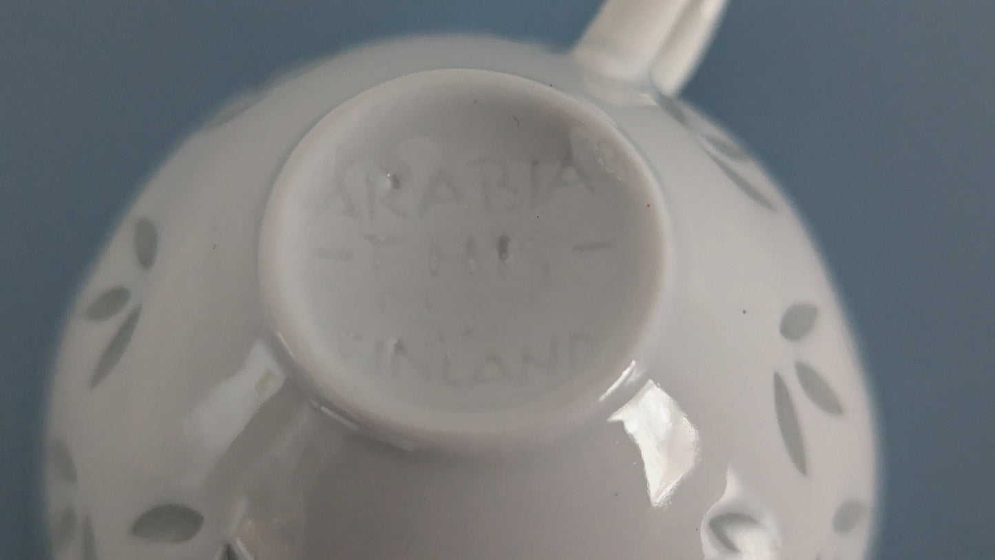 Arabia Lehti Riisiposliini Mokka-astiasto 13-Hengelle (26-osainen)