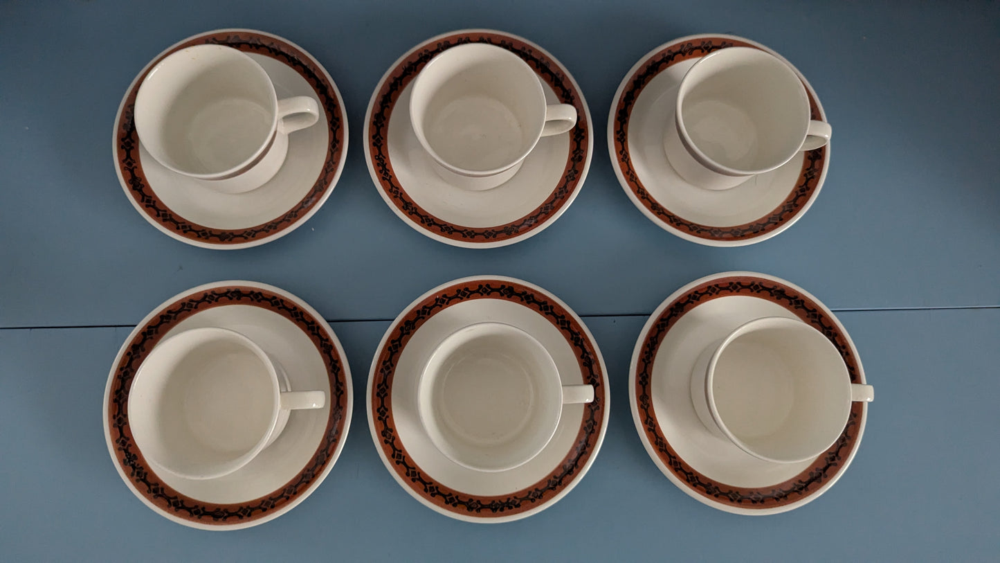 Arabia Teresa Kahviastiasto Kuudelle Hengelle (12-osaa, 1970-luvun Alku)