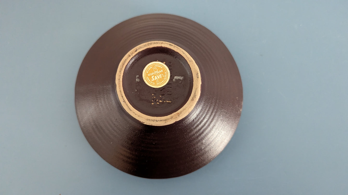 Kupittaan Savi Kulho / Malja (1960-luku, Tarralla)