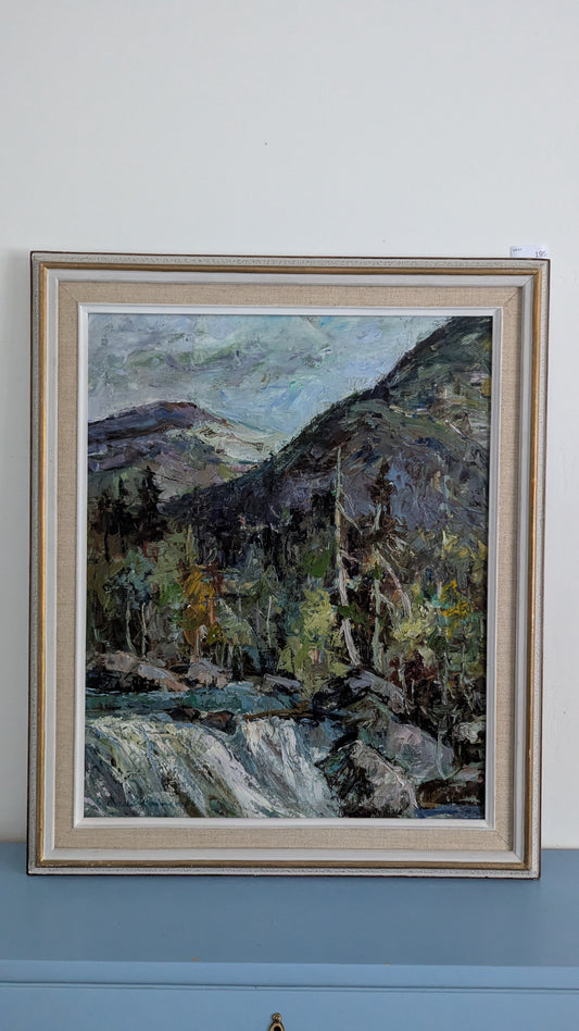 Orvo Raatikainen - Maisema Norjasta (Signeerattu Öljyvärimaalaus 1956)