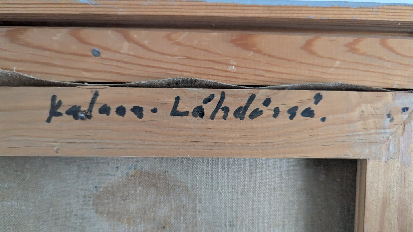 T. Aulanko - Kalaan Lähdössä (Signeerattu Öljyvärimaalaus 1960)