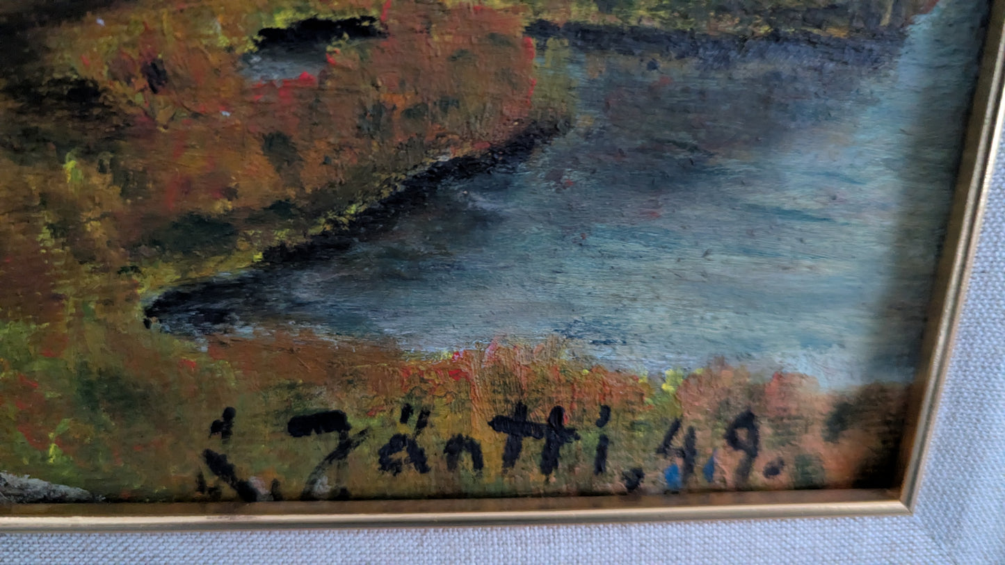 K. Jäntti - Petsamo Pelastusvuori (Signeerattu Öljyvärimaalaus 1949)