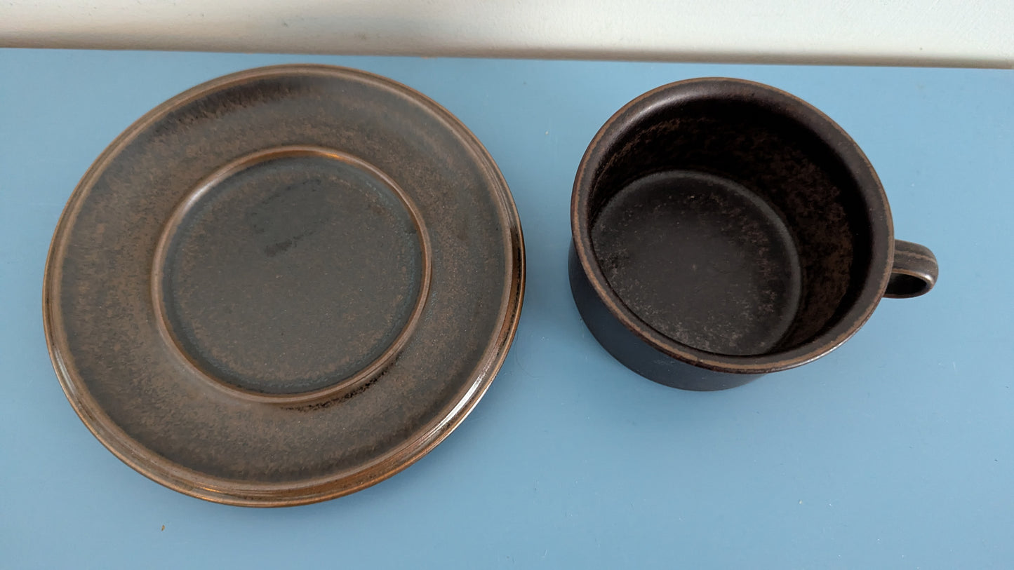 Arabia Ruska Teeastiasto Kolmelle Hengelle (6-osainen, 1960-1999, Ulla Procope)