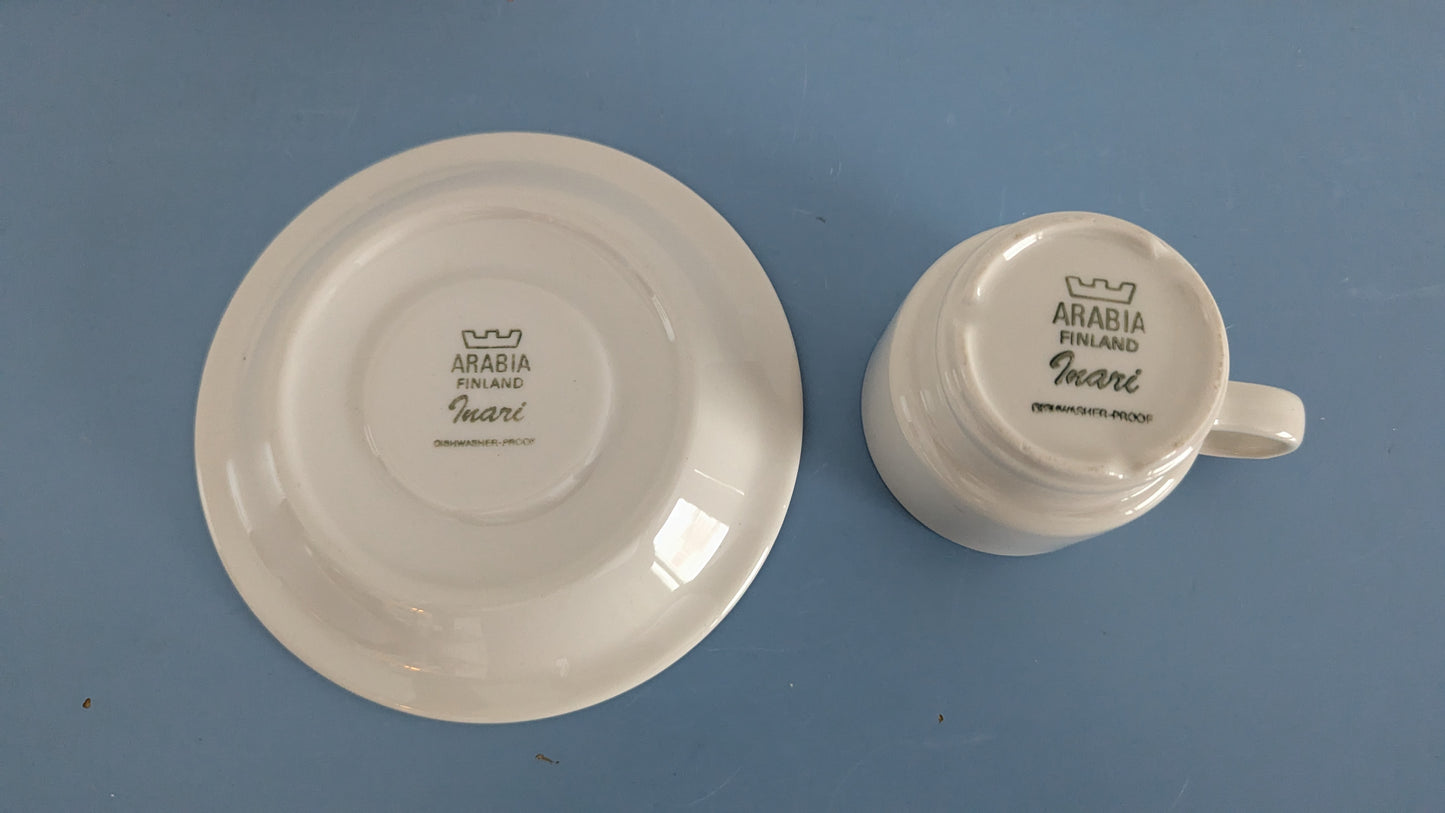 Arabia Inari Kahviastiasto Kuudelle Hengelle (12-osainen, 1978-1992)