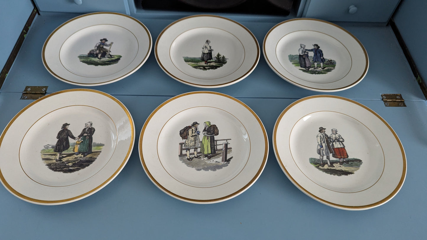 Rörstrand - Vuosi Ruotsissa Ruokalautanen (6kpl, 1866-1884, C.G Forssell)