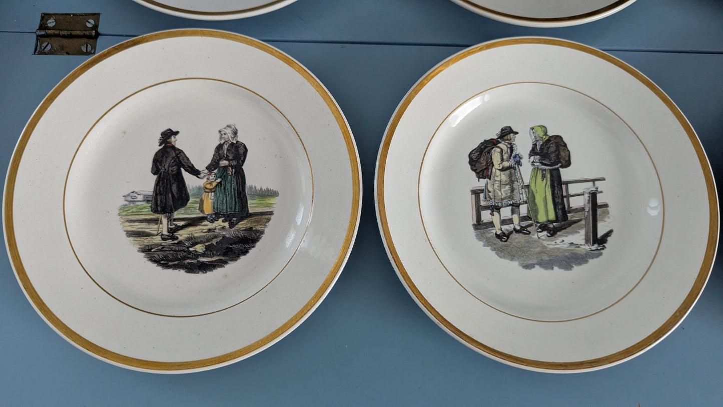 Rörstrand - Vuosi Ruotsissa Ruokalautanen (6kpl, 1866-1884, C.G Forssell)