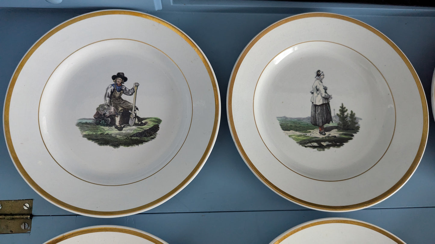 Rörstrand - Vuosi Ruotsissa Ruokalautanen (6kpl, 1866-1884, C.G Forssell)