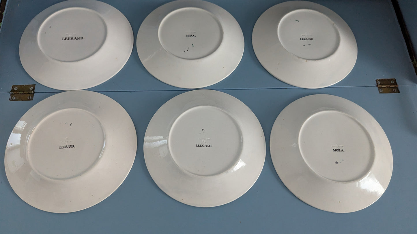 Rörstrand - Vuosi Ruotsissa Ruokalautanen (6kpl, 1866-1884, C.G Forssell)