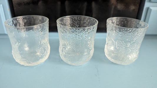 Nuutajärvi Fauna Juomalasi (3kpl, 1970-1976, Oiva Toikka)