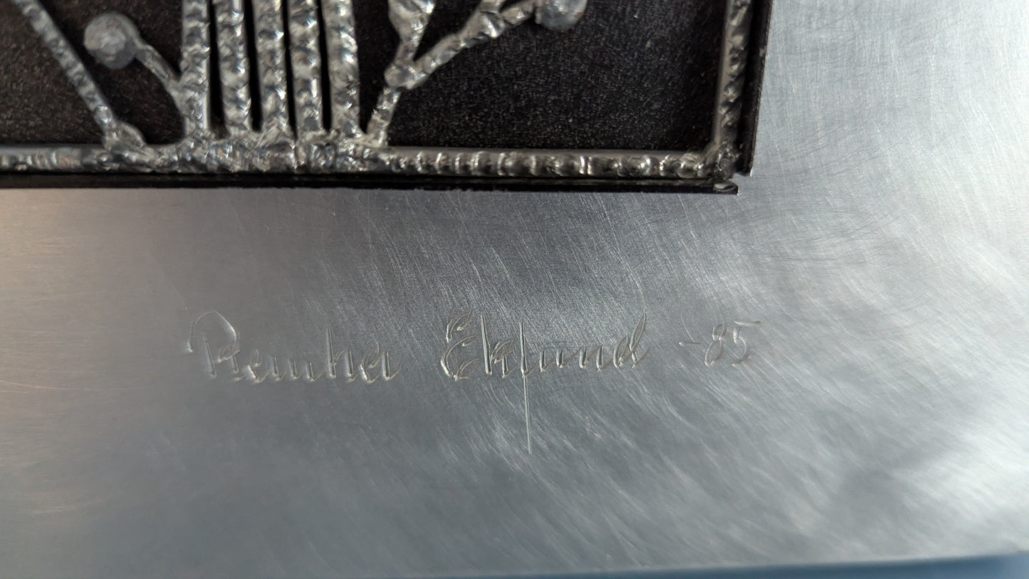 Rauha Eklund - Signeerattu Metallireliefi (1985)