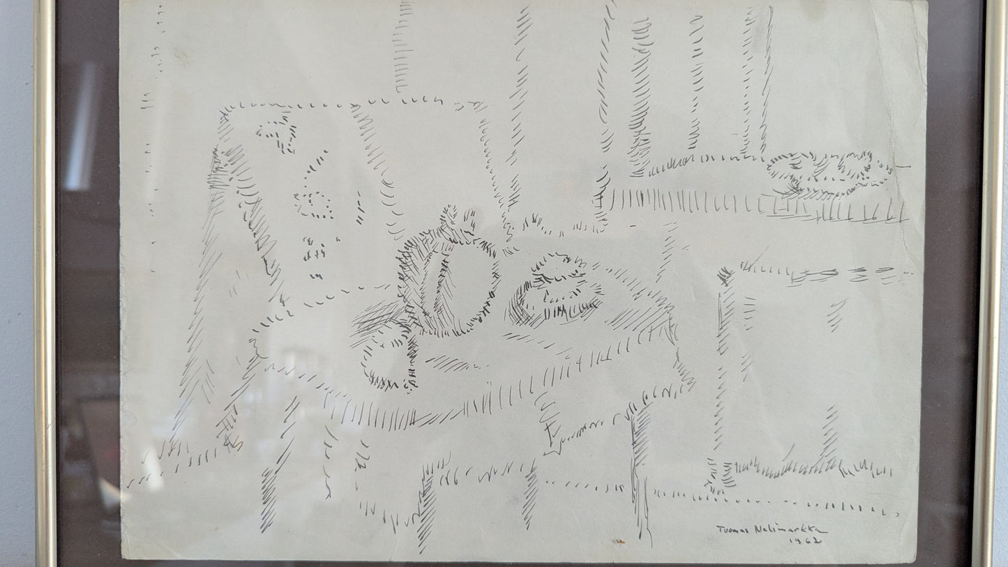 Tuomas Nelimarkka - Signeerattu Lyijytyö (1962)
