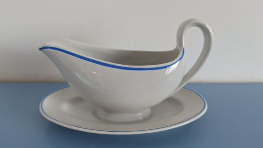 Arabia Siniraitainen G-Mallin Kastikekulho (Piippuleima)