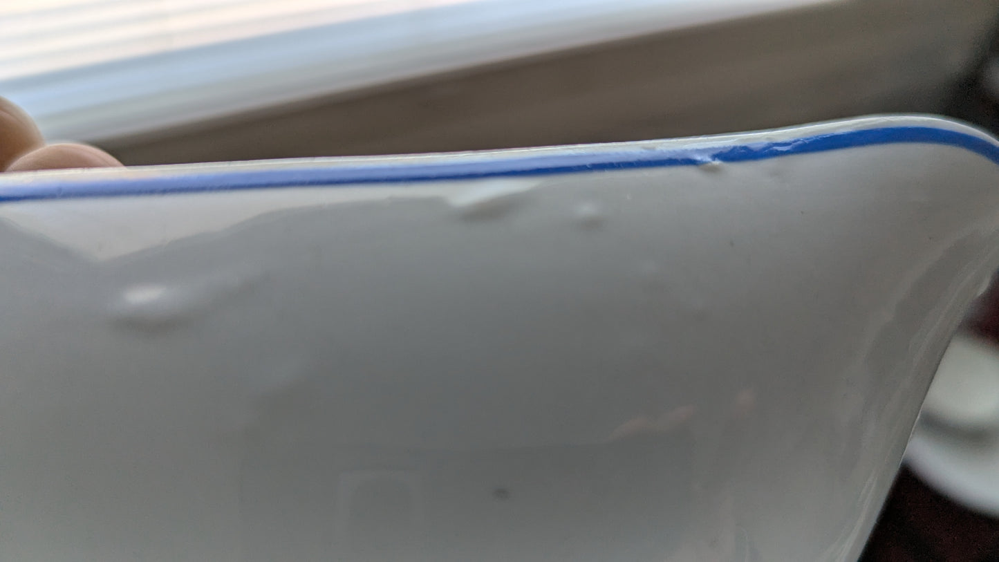 Arabia Siniraitainen G-Mallin Kastikekulho (Piippuleima)