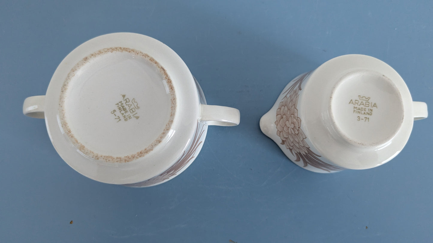 Arabia Pulmu Sokerikko ja Kermakko (1969-1973, Raija Uosikkinen)